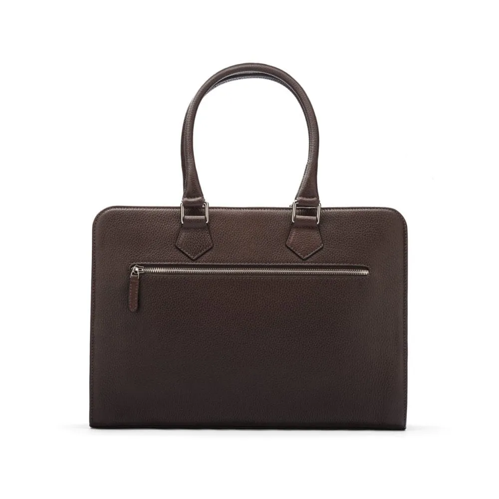 Ladies Leather Trinity 13" Laptop Briefcase - Brown