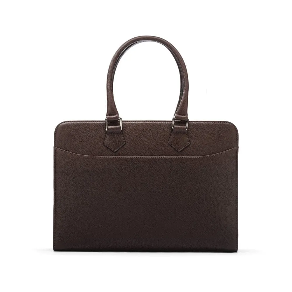 Ladies Leather Trinity 13" Laptop Briefcase - Brown