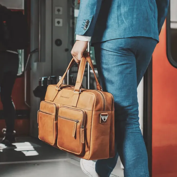 Leather Laptop Bag - The Chesterfield Brand Misha Cognac