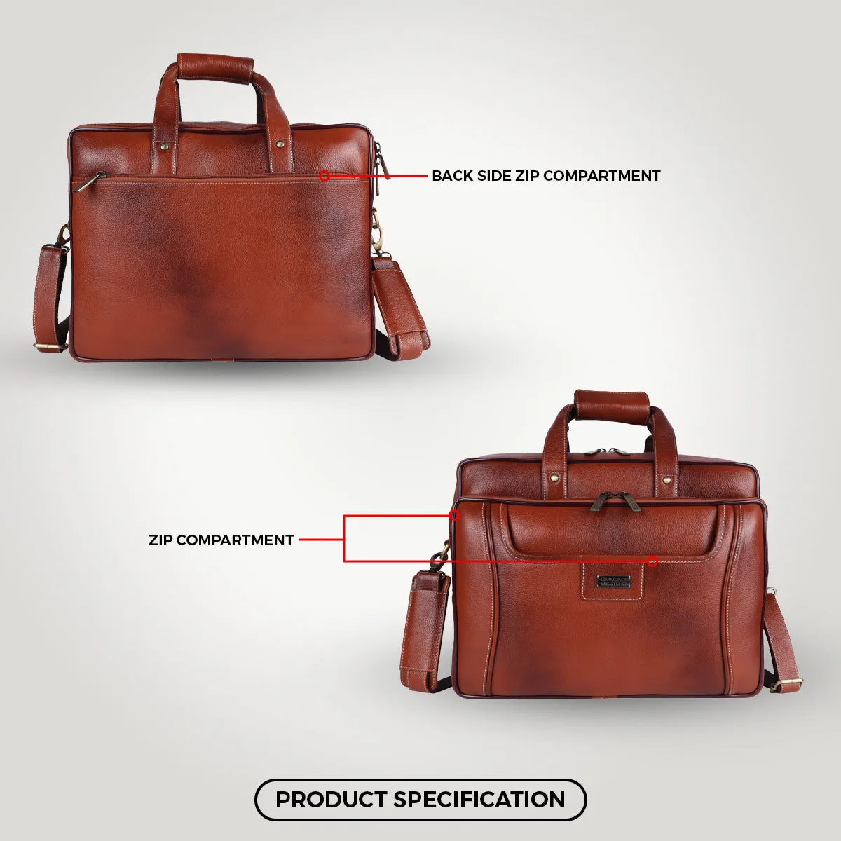 Leather office side bag For Laptop - Laptop Bag for 14-16 Inch Laptop/MacBook - 1 Year Warranty