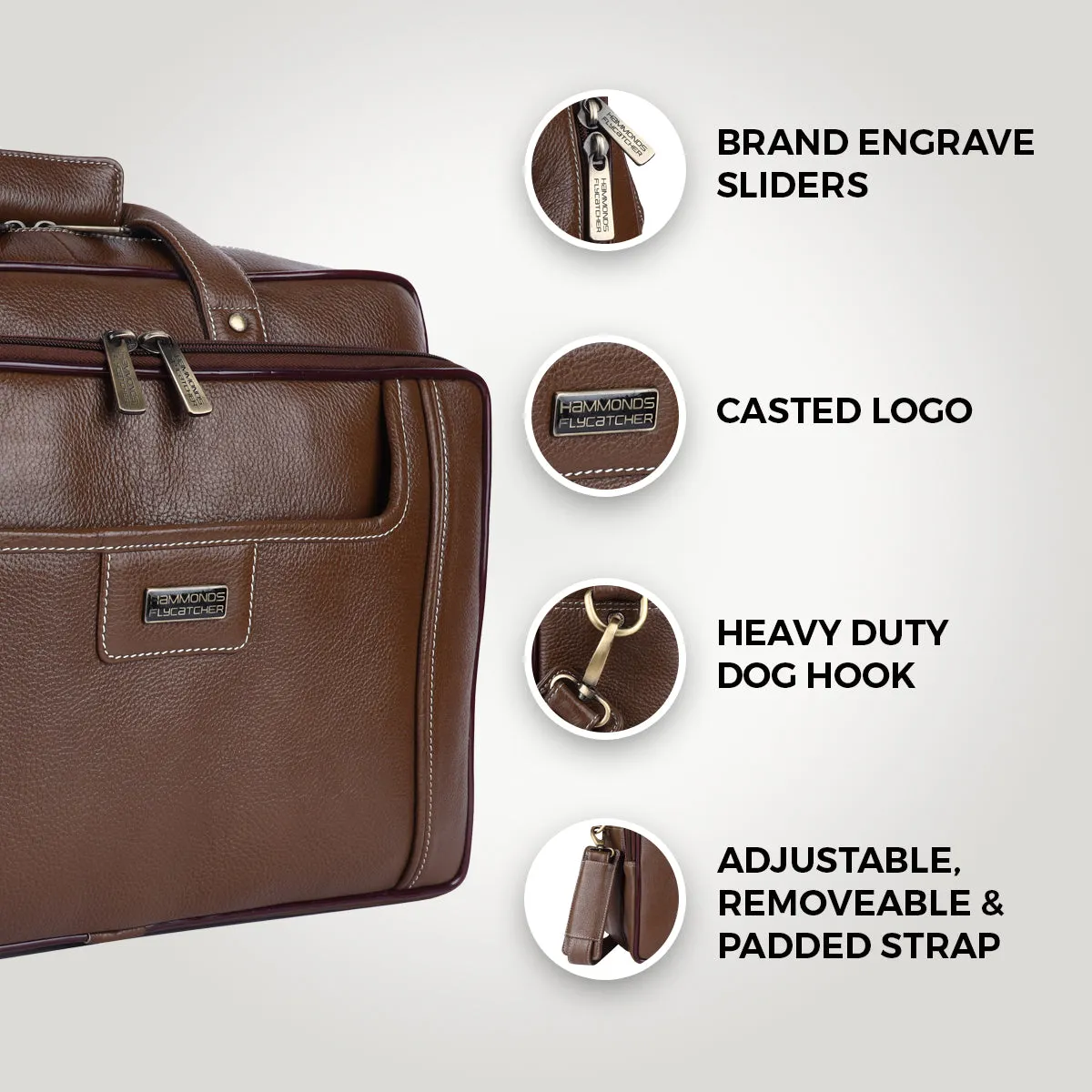 Leather office side bag For Laptop - Laptop Bag for 14-16 Inch Laptop/MacBook - 1 Year Warranty