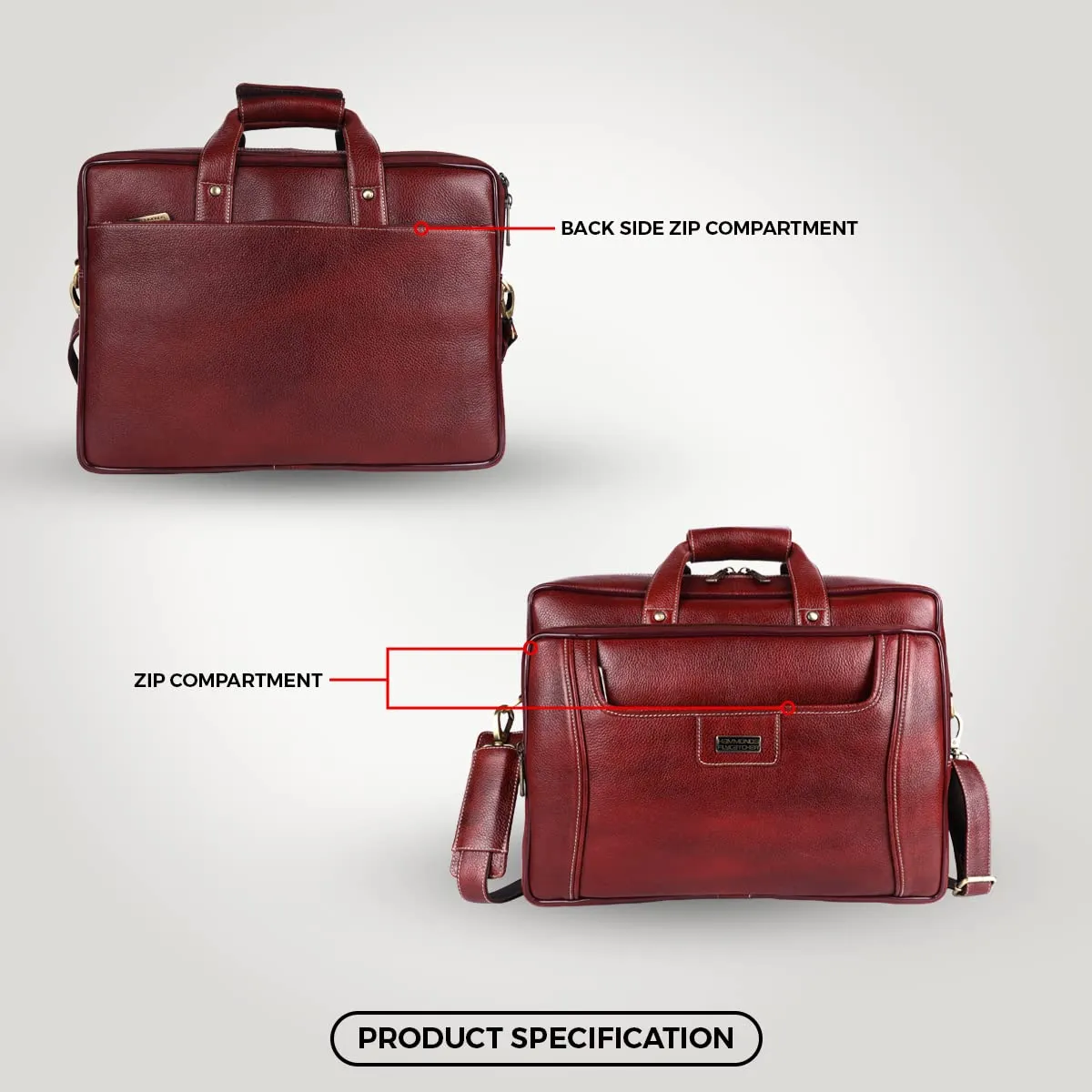 Leather office side bag For Laptop - Laptop Bag for 14-16 Inch Laptop/MacBook - 1 Year Warranty