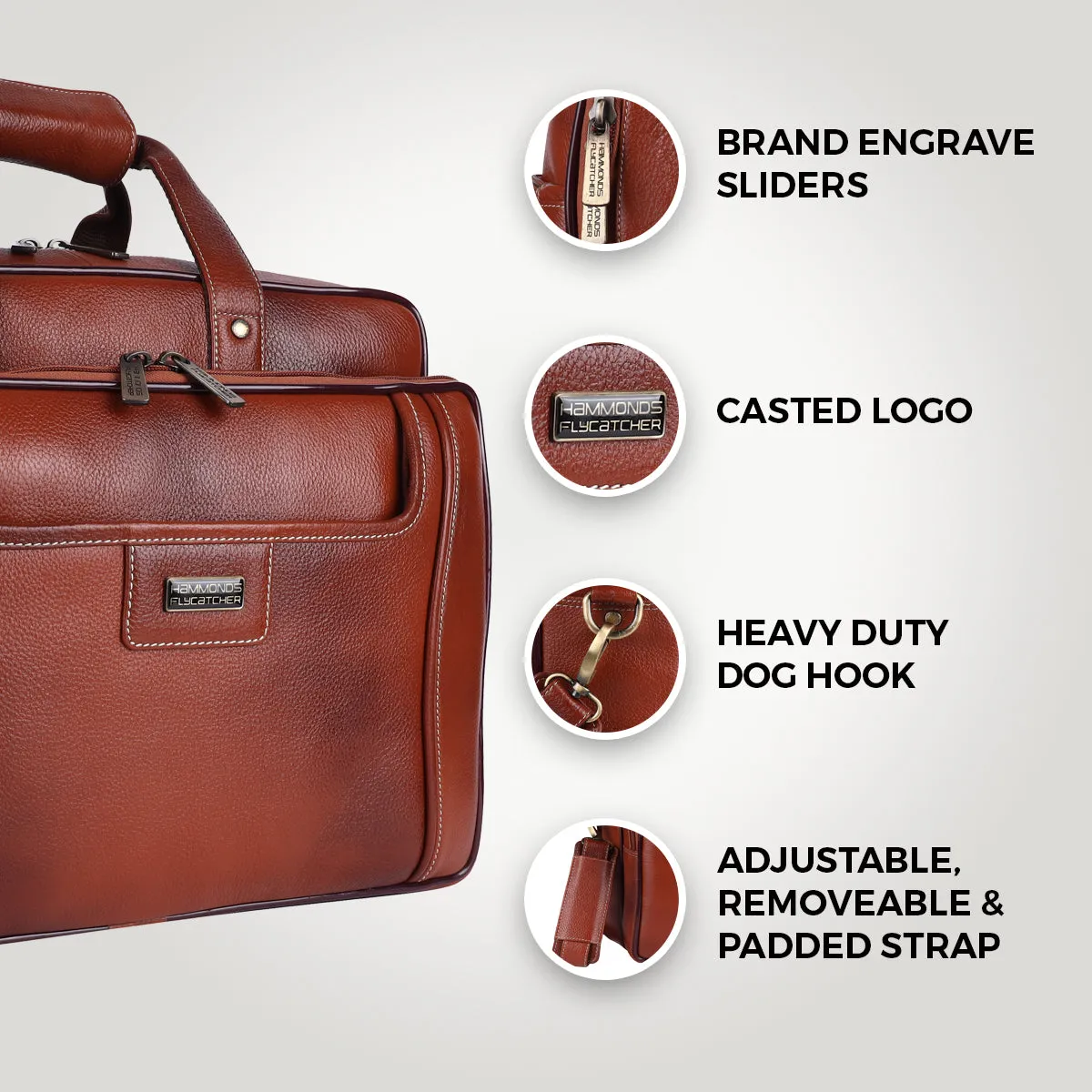 Leather office side bag For Laptop - Laptop Bag for 14-16 Inch Laptop/MacBook - 1 Year Warranty
