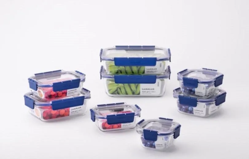 Lock & Lock Top Class Glass With Tritan Lid Square Container - 300ml