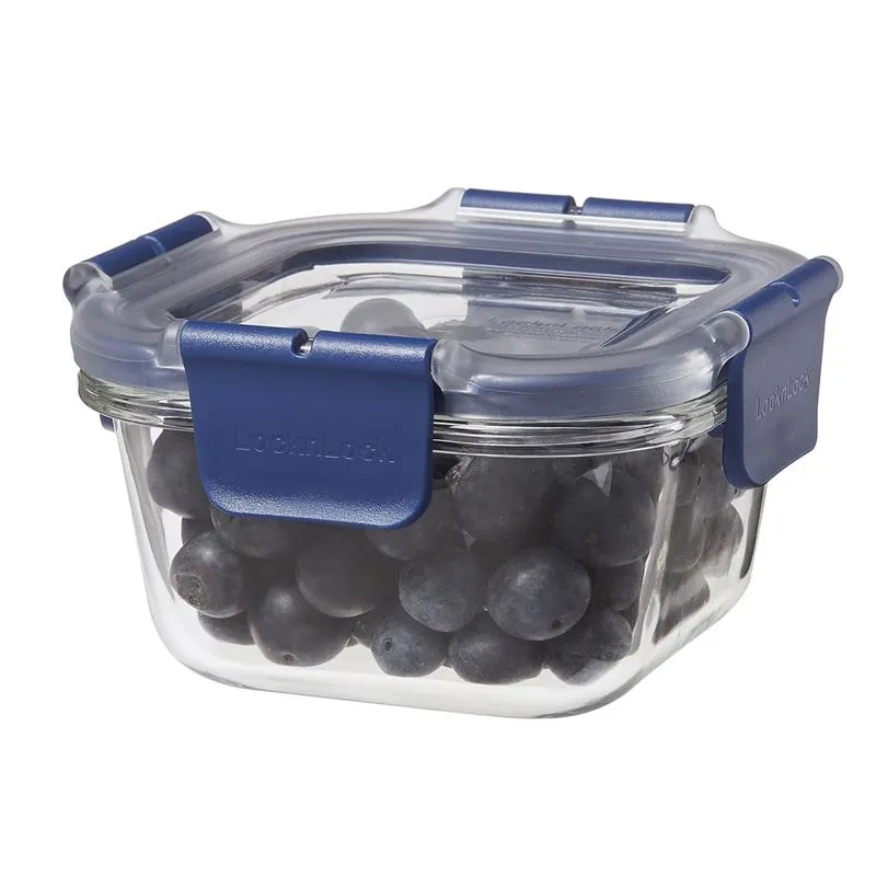 Lock & Lock Top Class Glass With Tritan Lid Square Container - 300ml