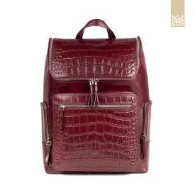 Maroon Genuine Leather Backpack by Maris