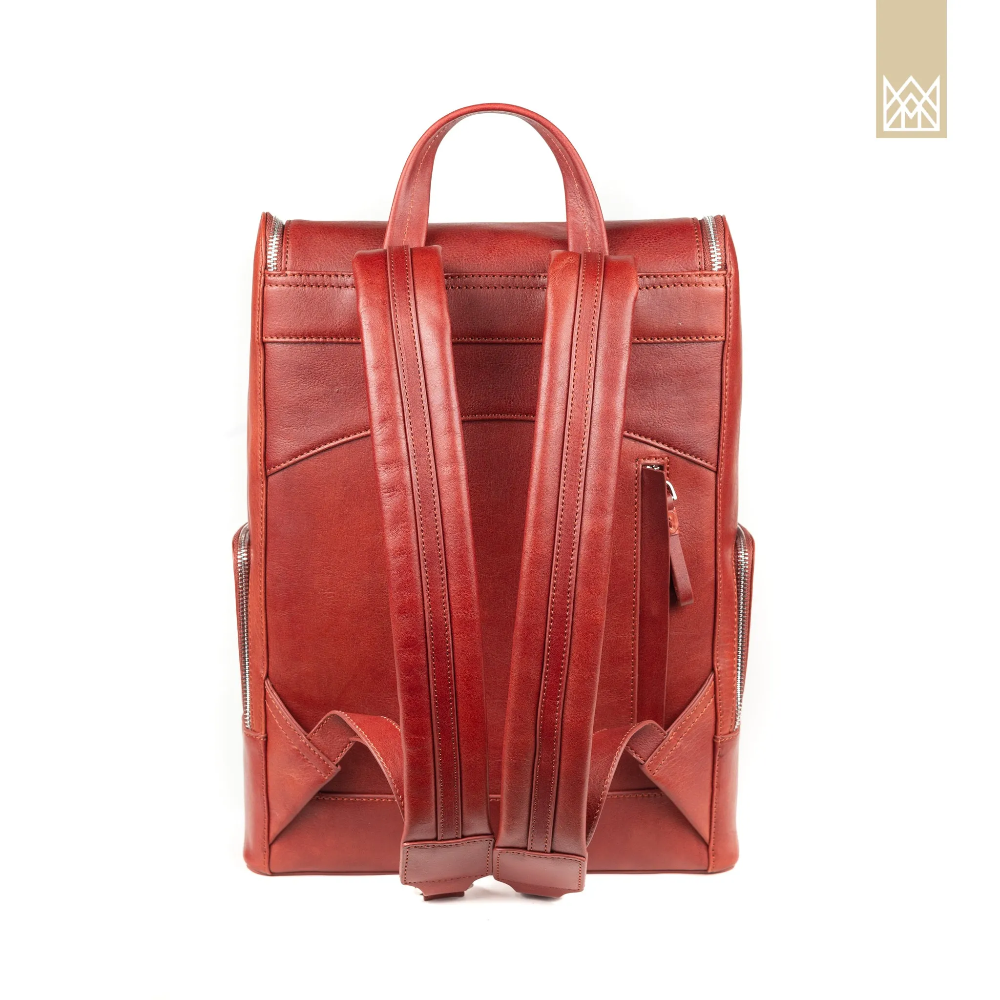 Maroon Genuine Leather Backpack by Maris