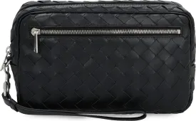 Men's Intrecciato Pouch With Wristlet in Black | 777390V2HL1 Color 8803