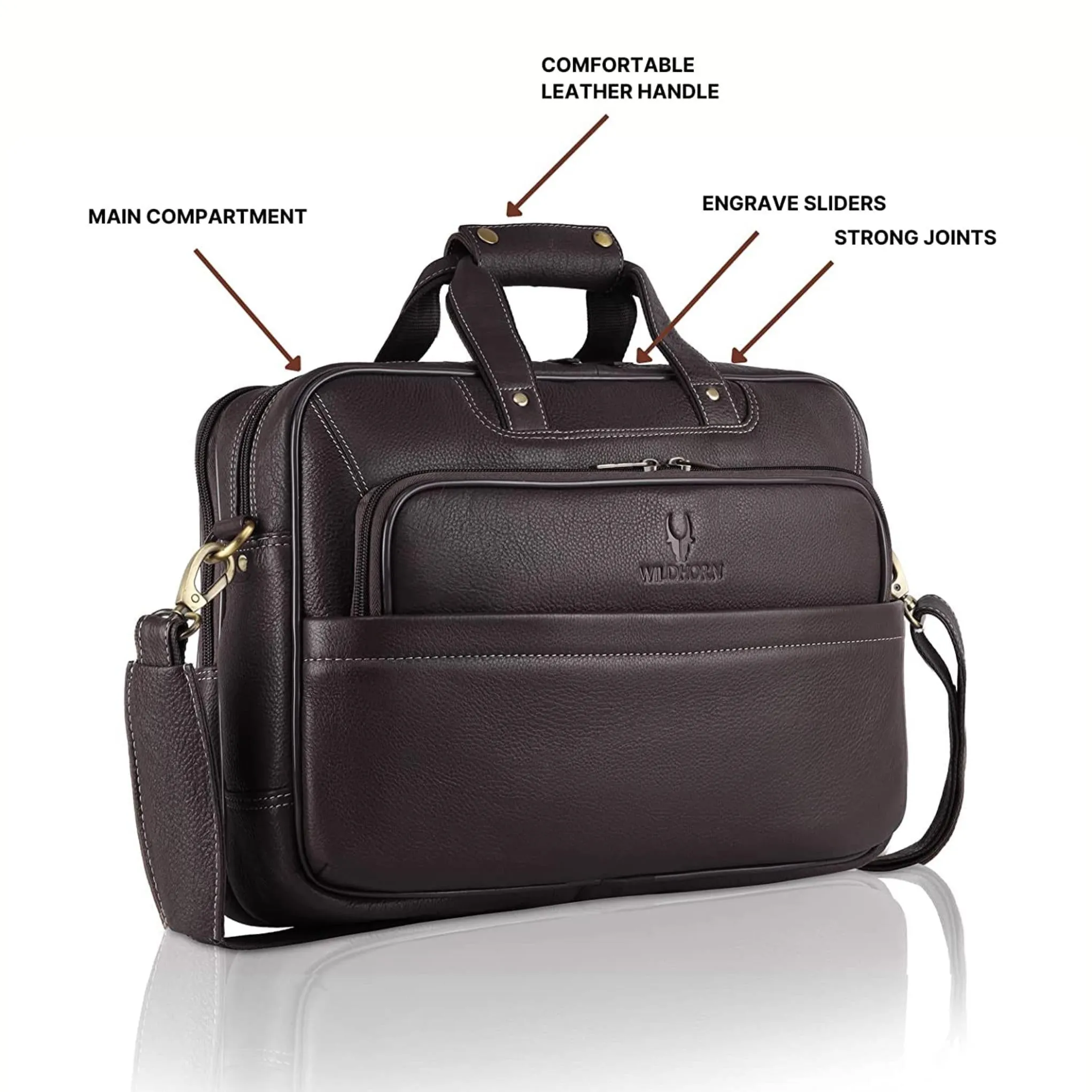 MISSOURI Leather Laptop Messenger Bag for Men