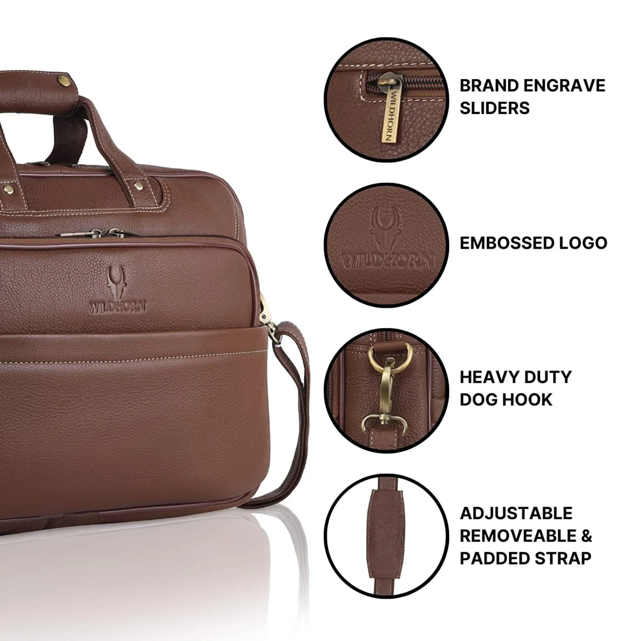 MISSOURI Leather Laptop Messenger Bag for Men