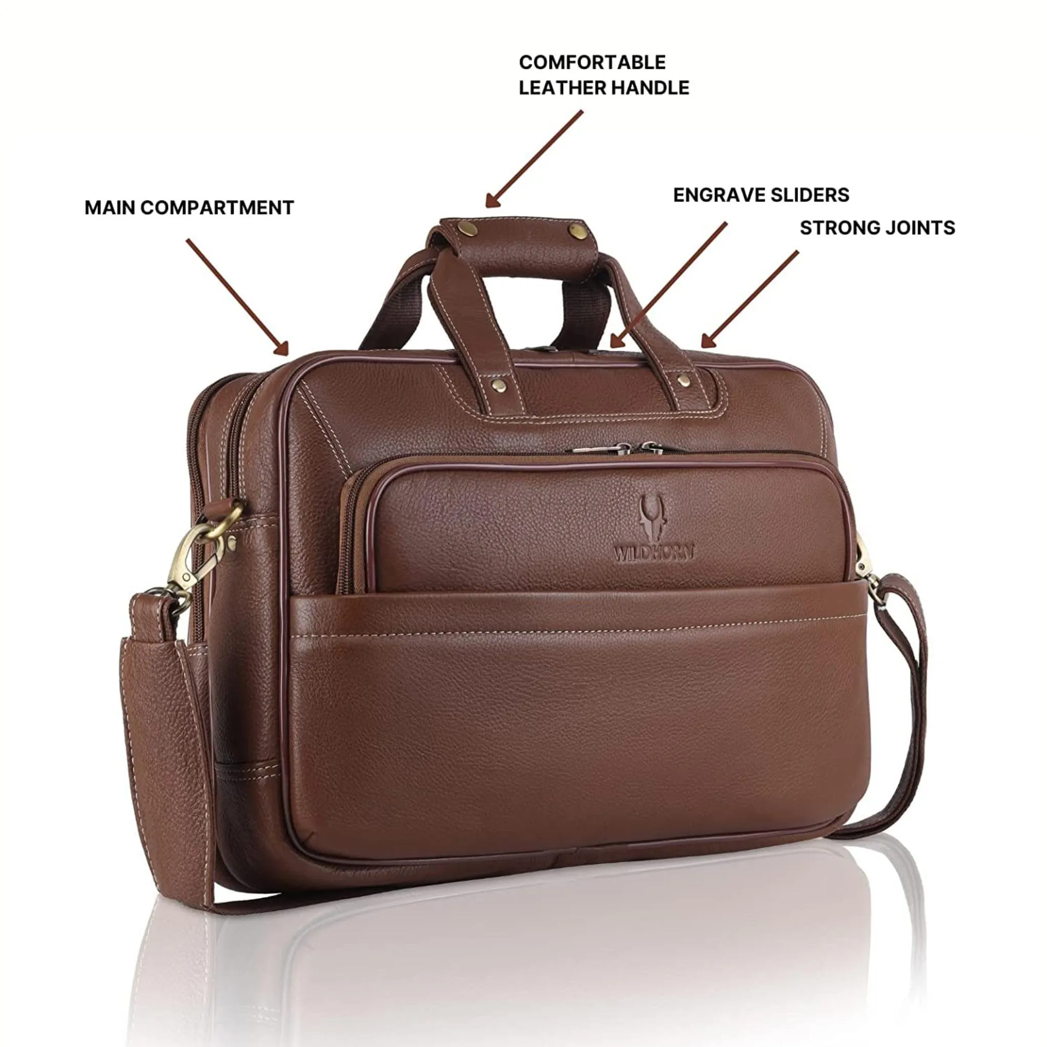 MISSOURI Leather Laptop Messenger Bag for Men