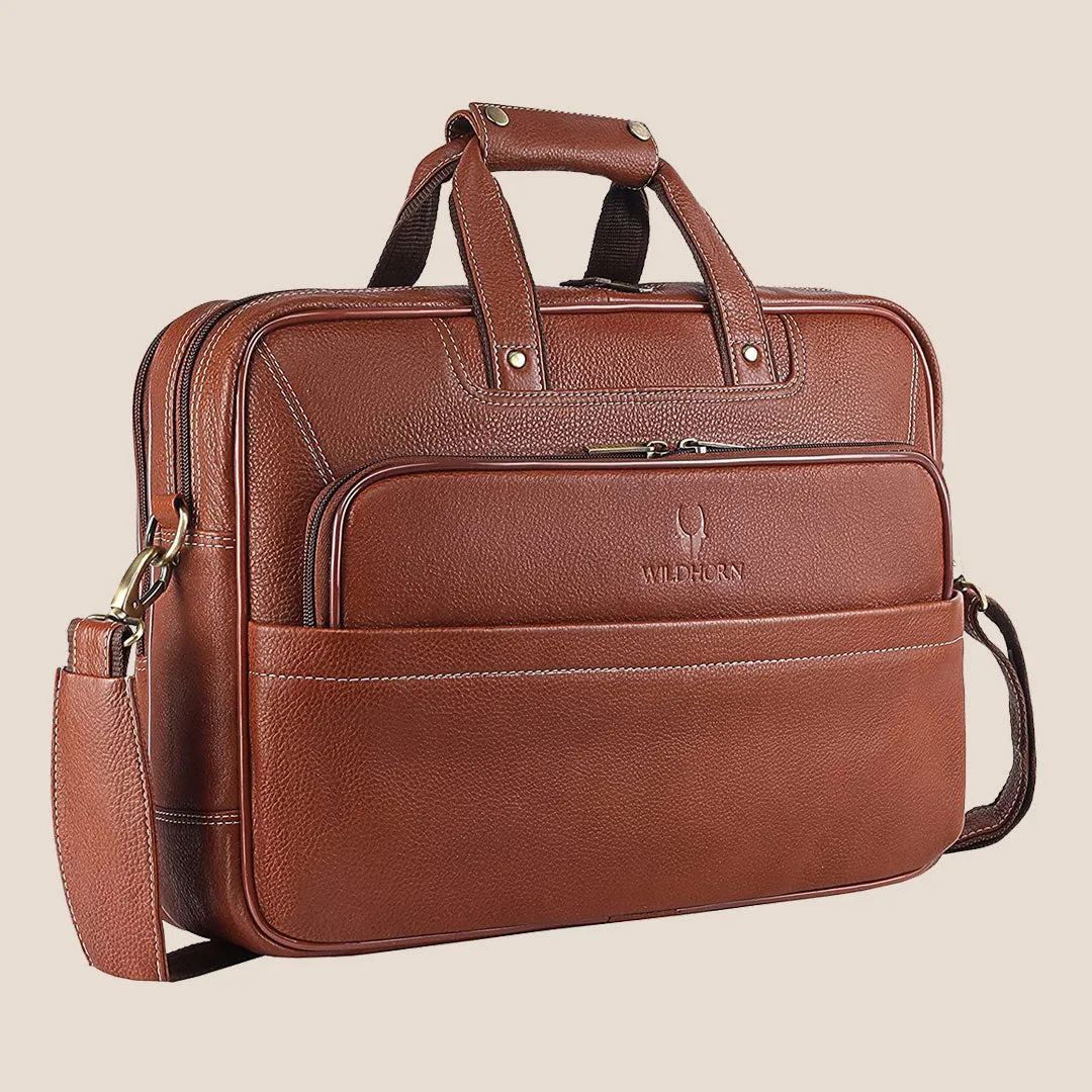 MISSOURI Leather Laptop Messenger Bag for Men
