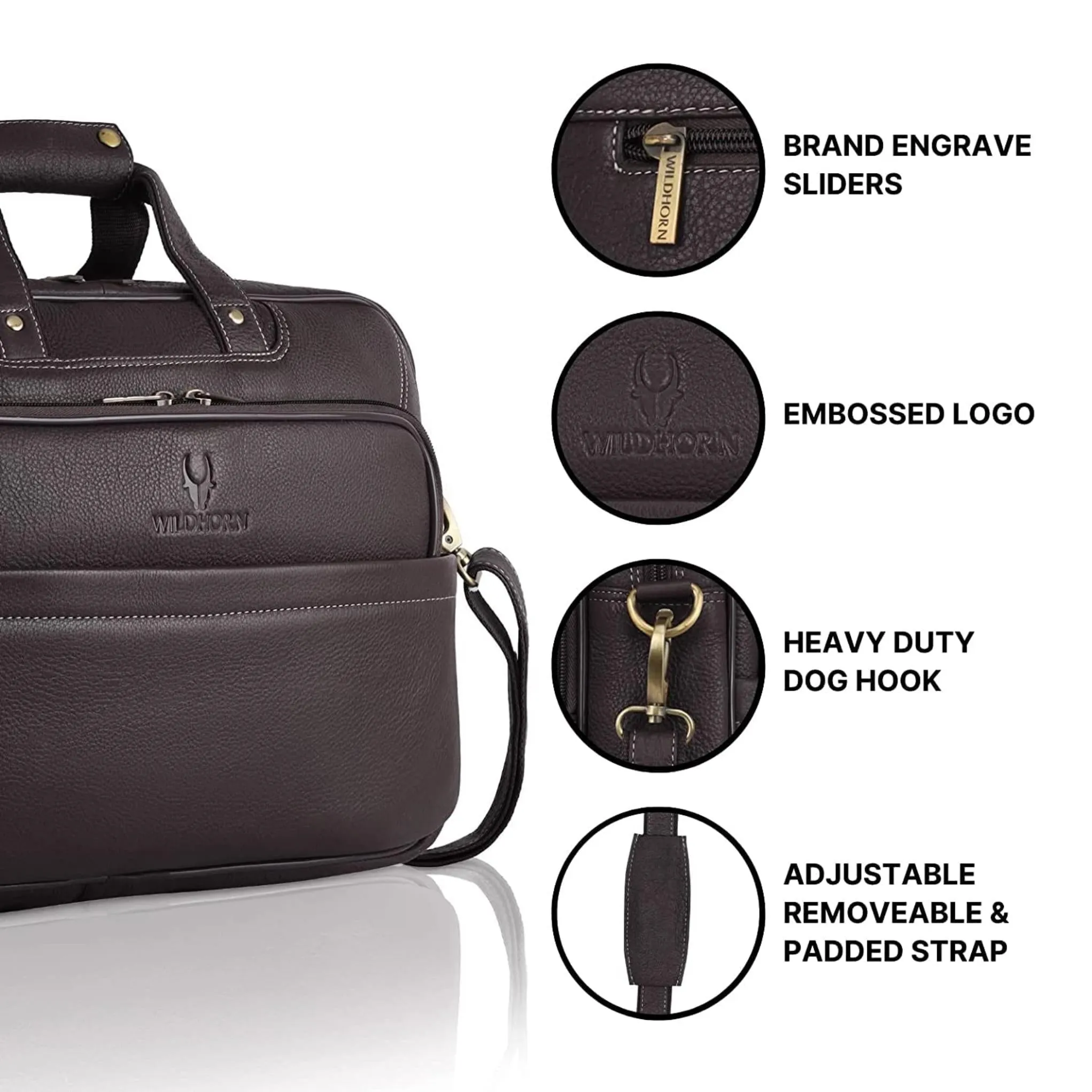 MISSOURI Leather Laptop Messenger Bag for Men