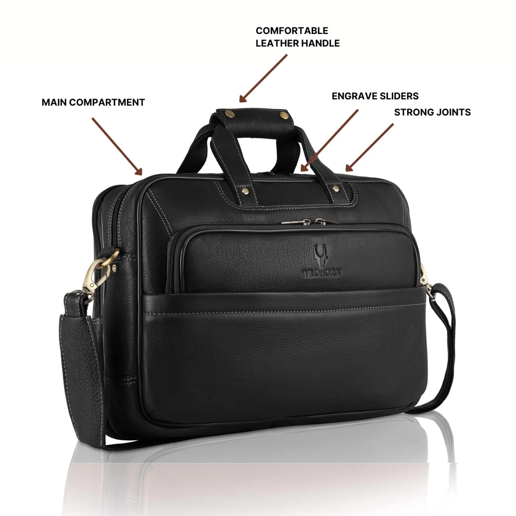 MISSOURI Leather Laptop Messenger Bag for Men
