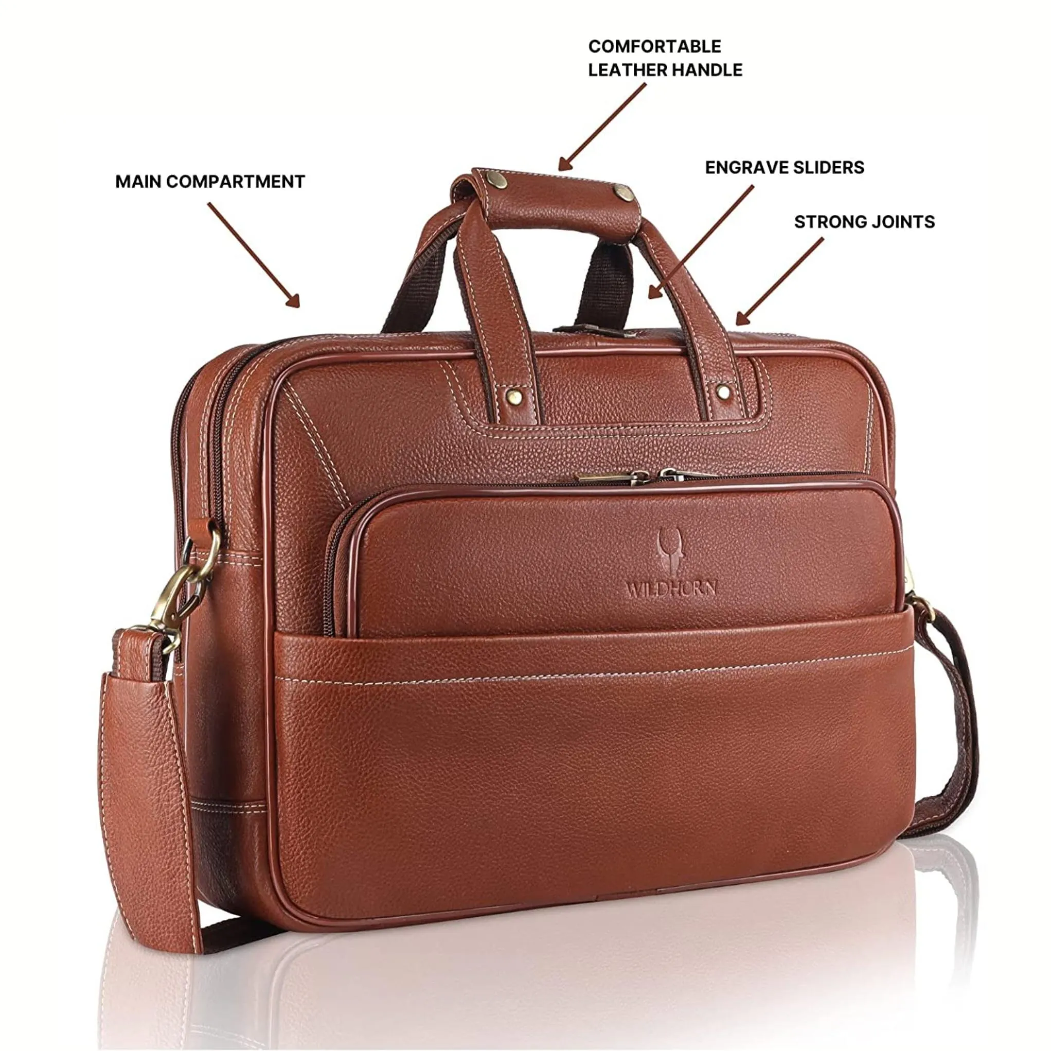 MISSOURI Leather Laptop Messenger Bag for Men
