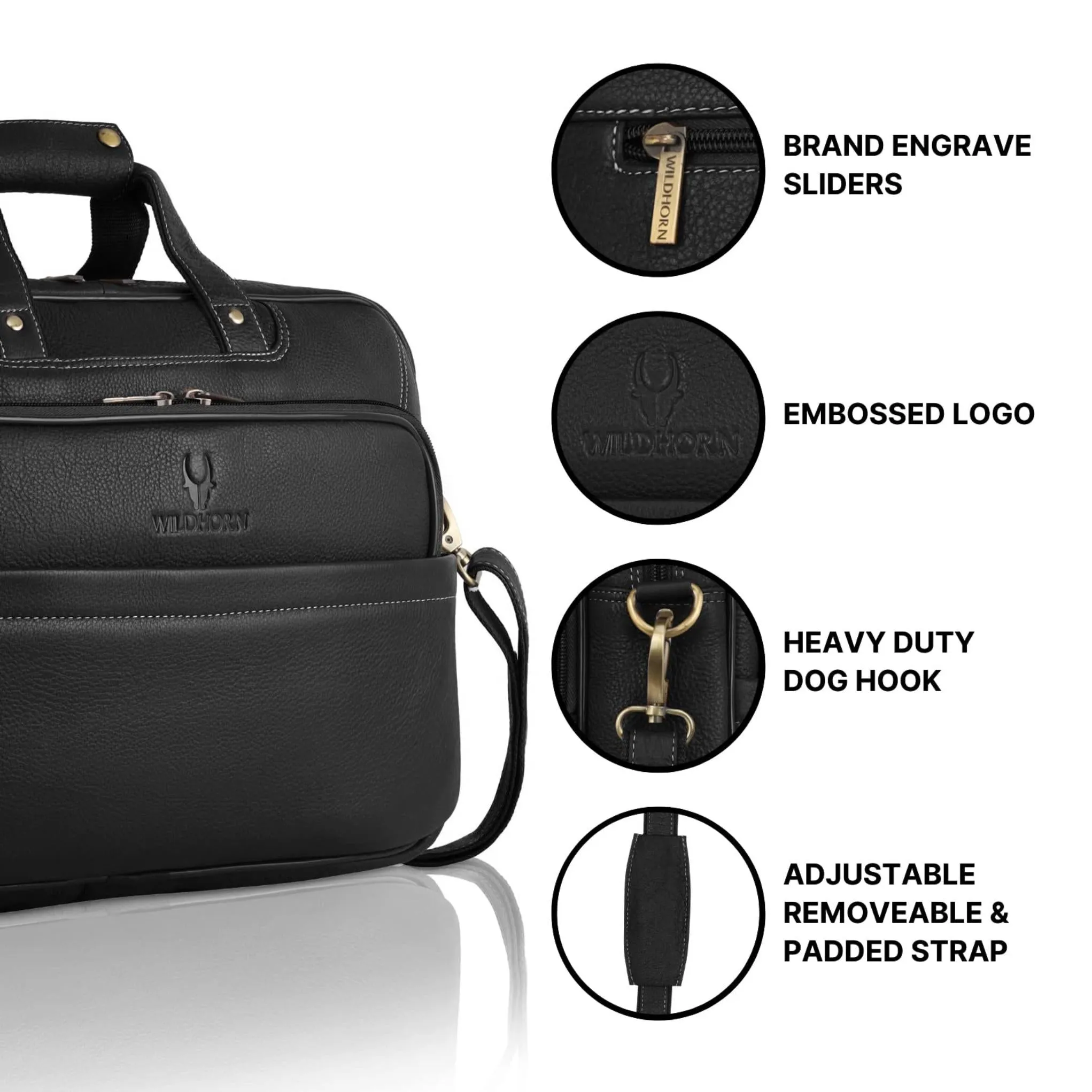 MISSOURI Leather Laptop Messenger Bag for Men