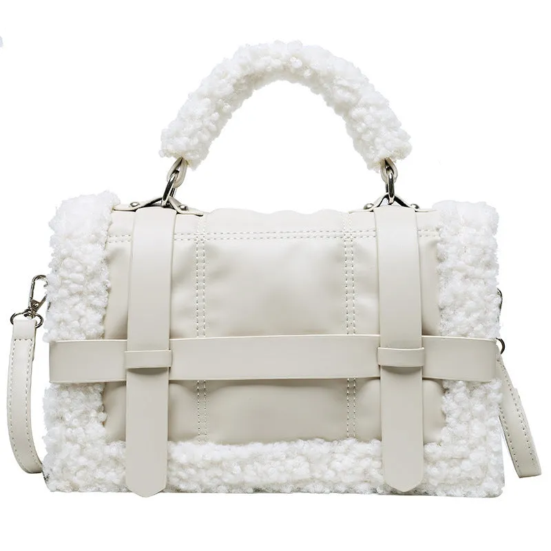 Paziye Sherpa Lined Quilted Briefcase Crossbody