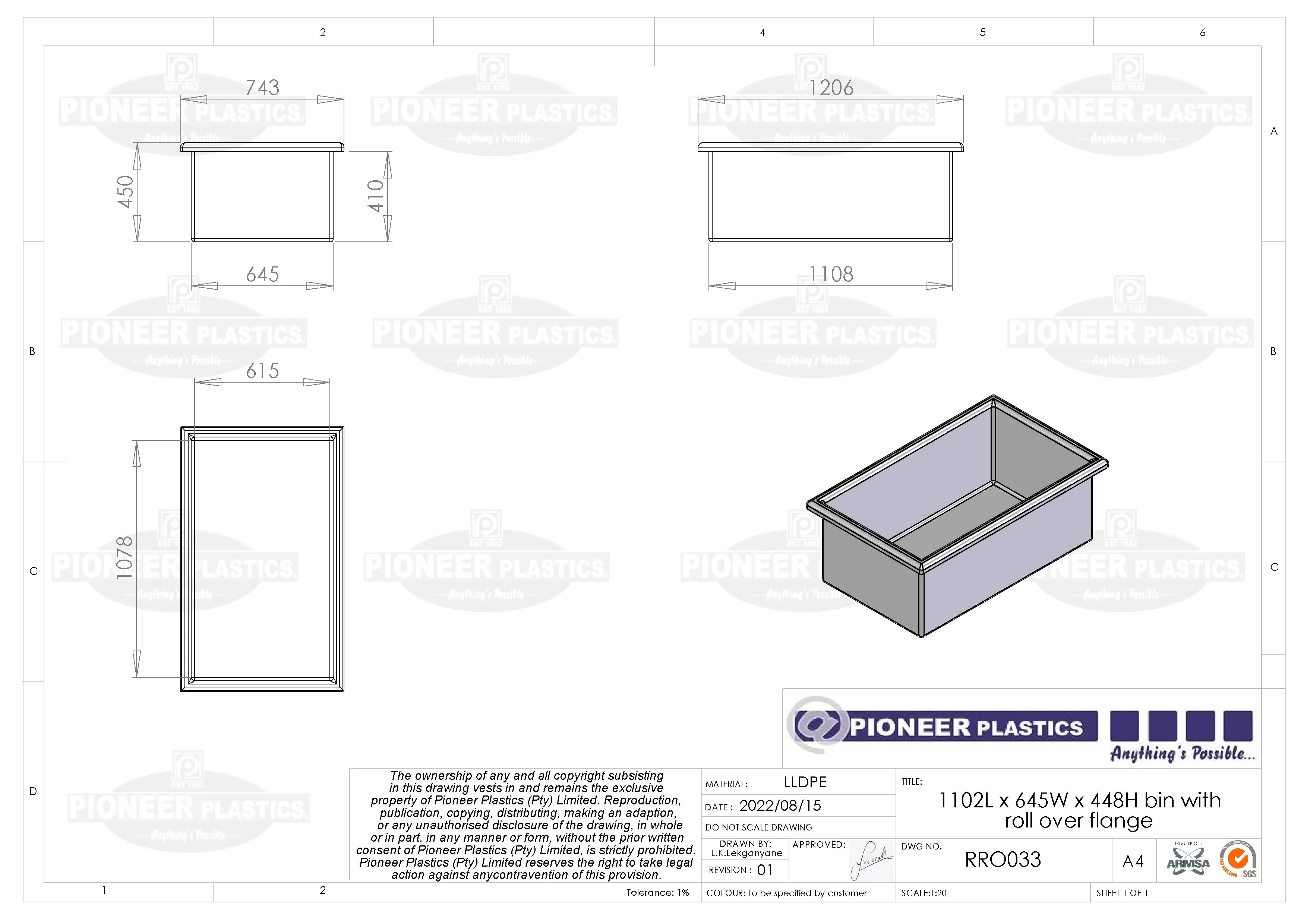 Rectangular Bin Roll-Over Flange (RRO)