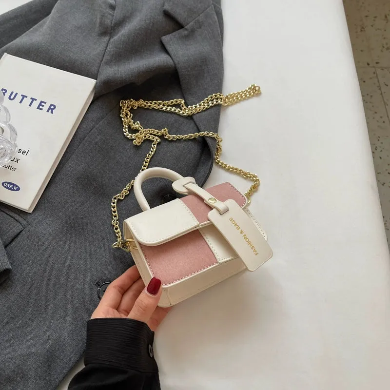 Retro Fashion Colorblock Women's Minimalist All-Match Small Square Bag