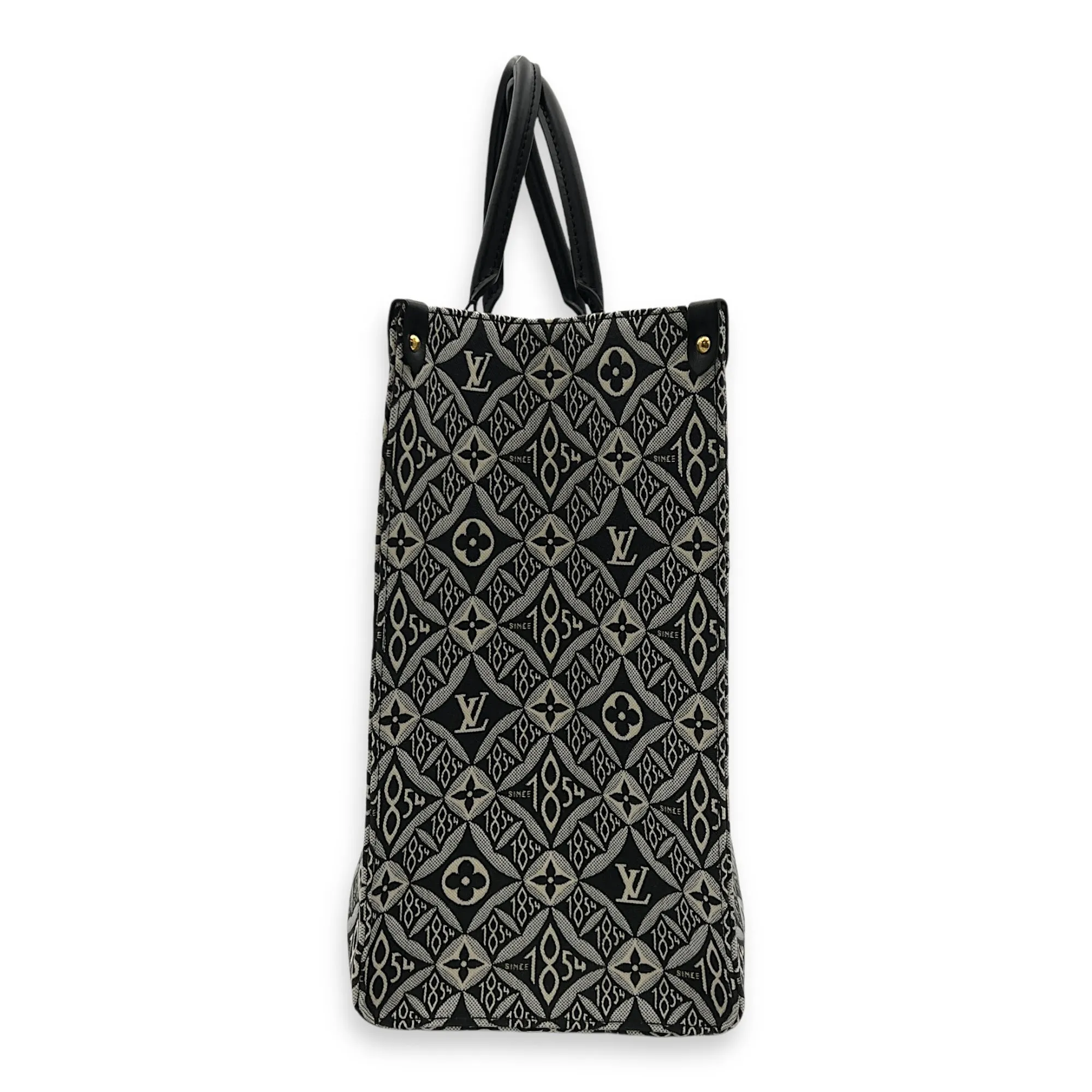 Since 1854 OnTheGo GM Black Tote Bag in Jacquard, Gold hardware