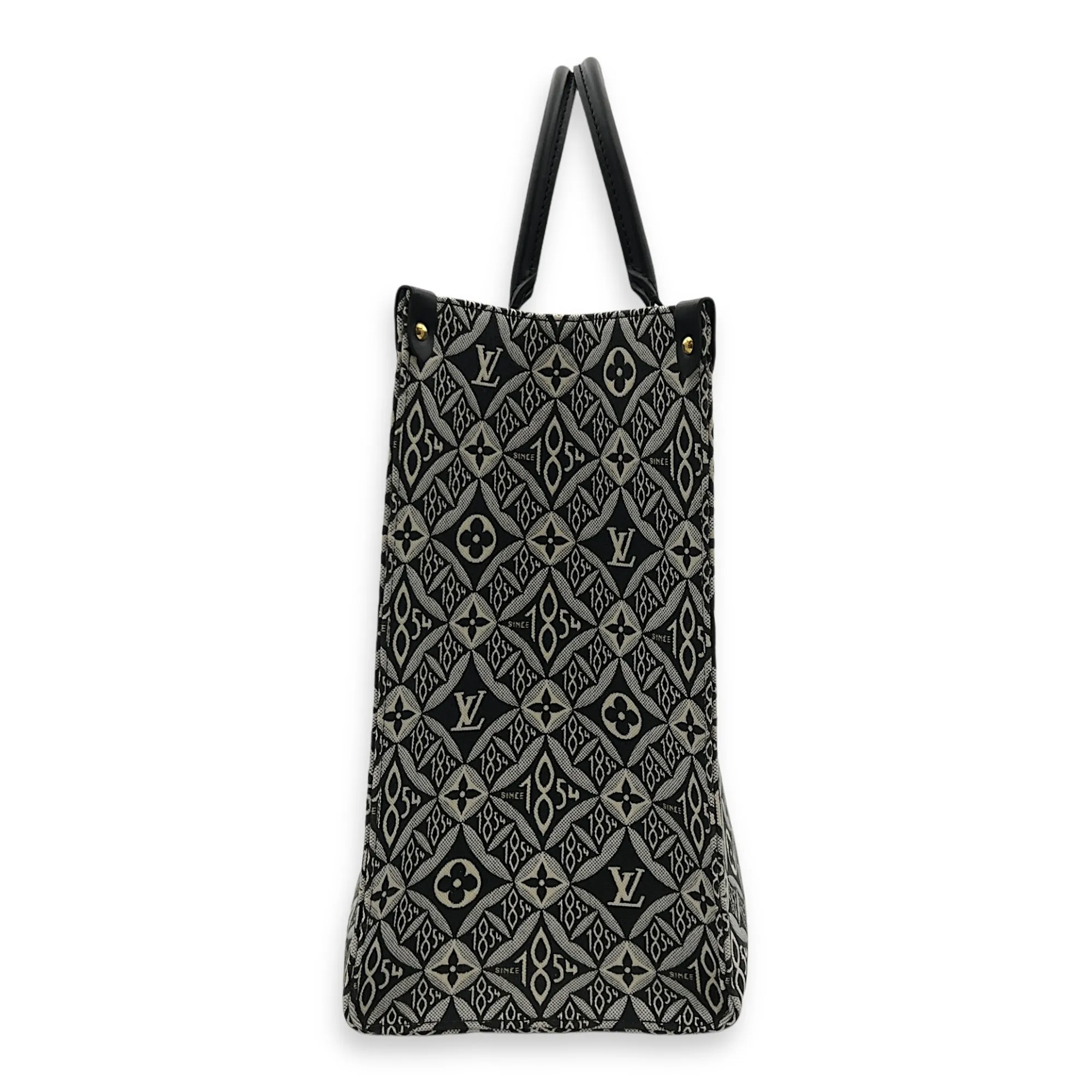 Since 1854 OnTheGo GM Black Tote Bag in Jacquard, Gold hardware