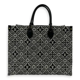 Since 1854 OnTheGo GM Black Tote Bag in Jacquard, Gold hardware