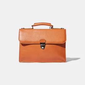 Small Briefcase - Tan Grain Leather by Baron