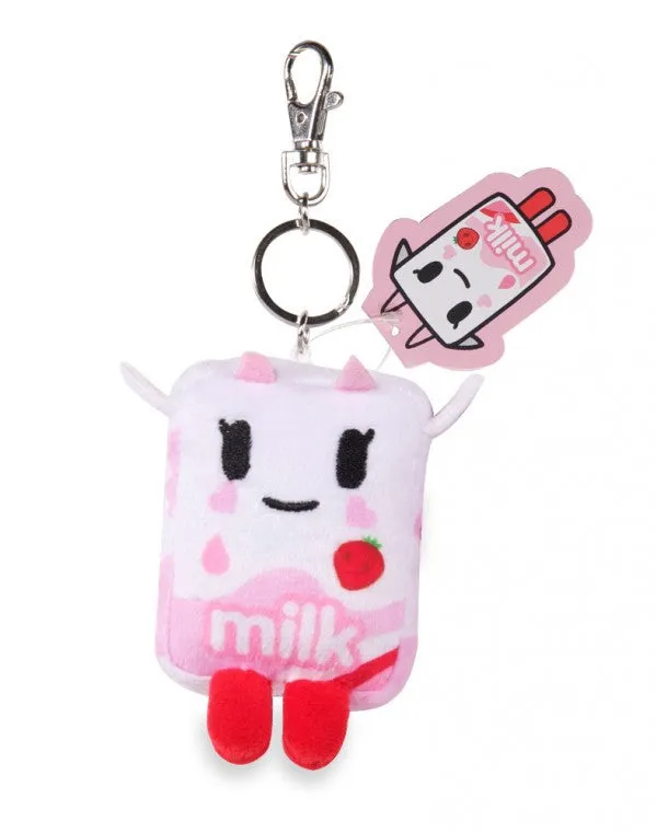 Strawberry Milk Moofia Plush Keychain