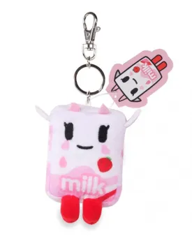 Strawberry Milk Moofia Plush Keychain
