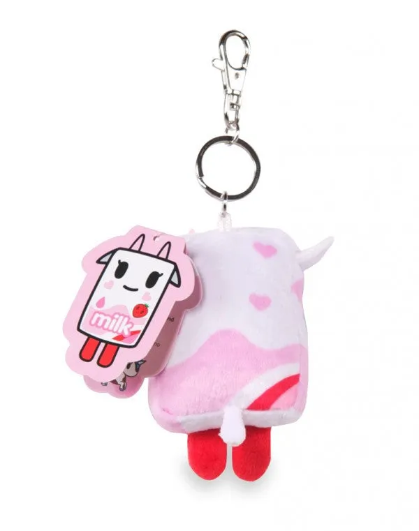 Strawberry Milk Moofia Plush Keychain