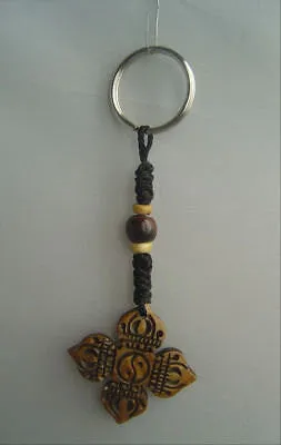 Tibetan Double Dorjee Bone Keychains