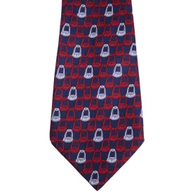 Vintage Celine Paris Silk Necktie Mens Tie Red White and Blue