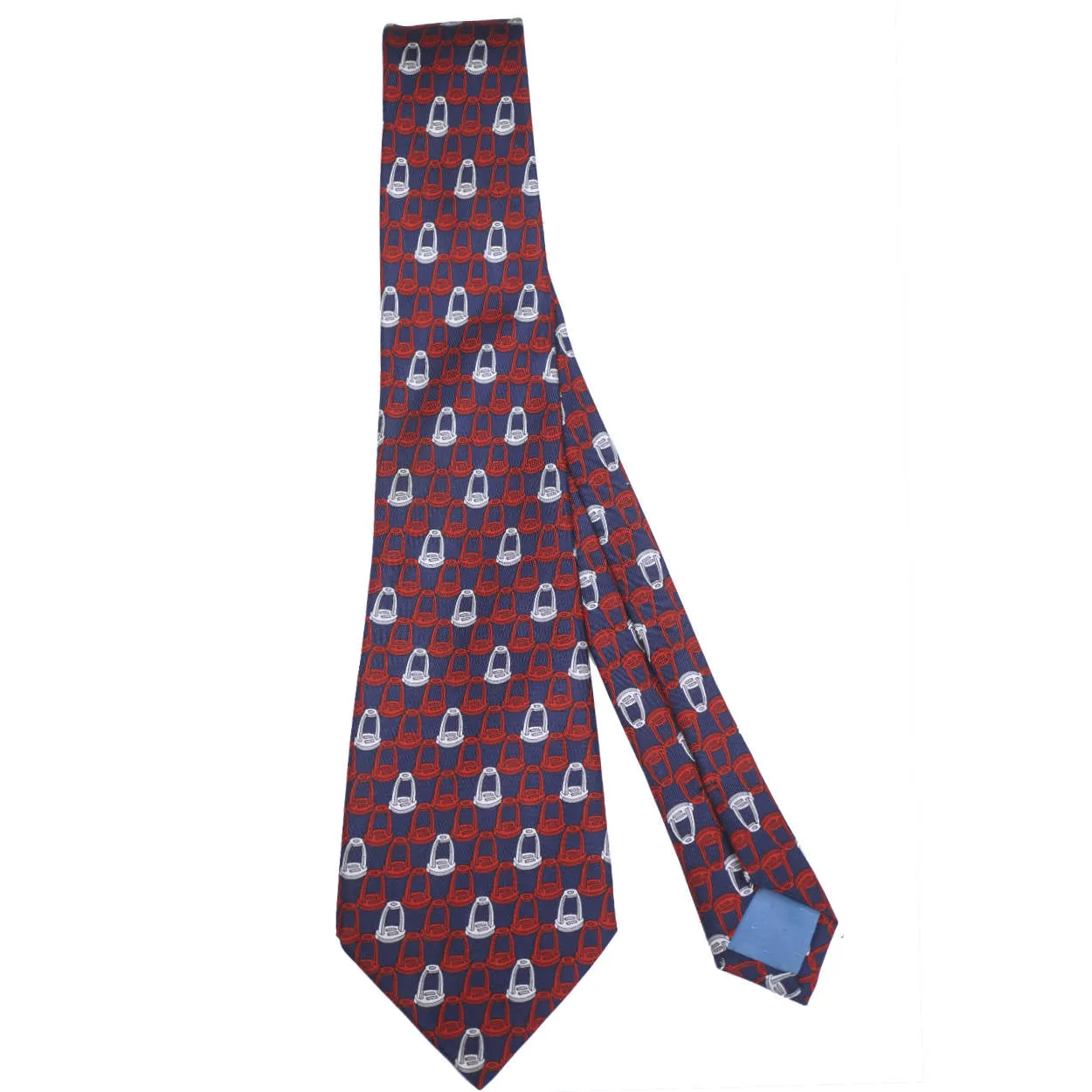 Vintage Celine Paris Silk Necktie Mens Tie Red White and Blue