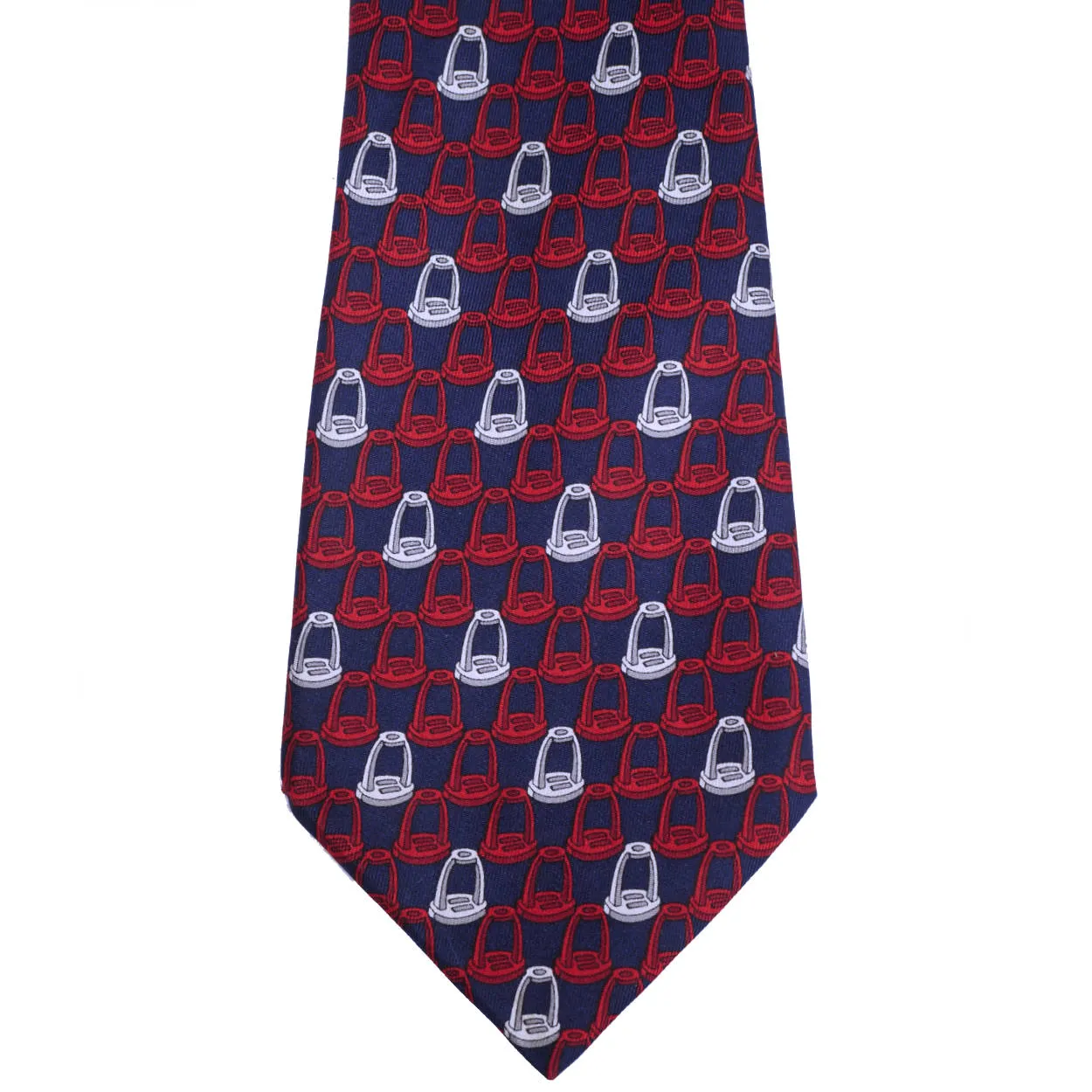 Vintage Celine Paris Silk Necktie Mens Tie Red White and Blue