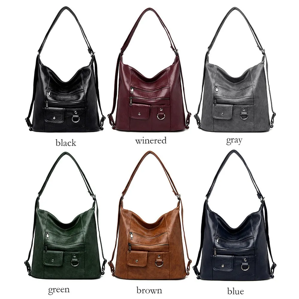 Women's Faux Leather Crossbody Handbag - Versatile Top-Handle/Shoulder Bag with Multifunctional Design