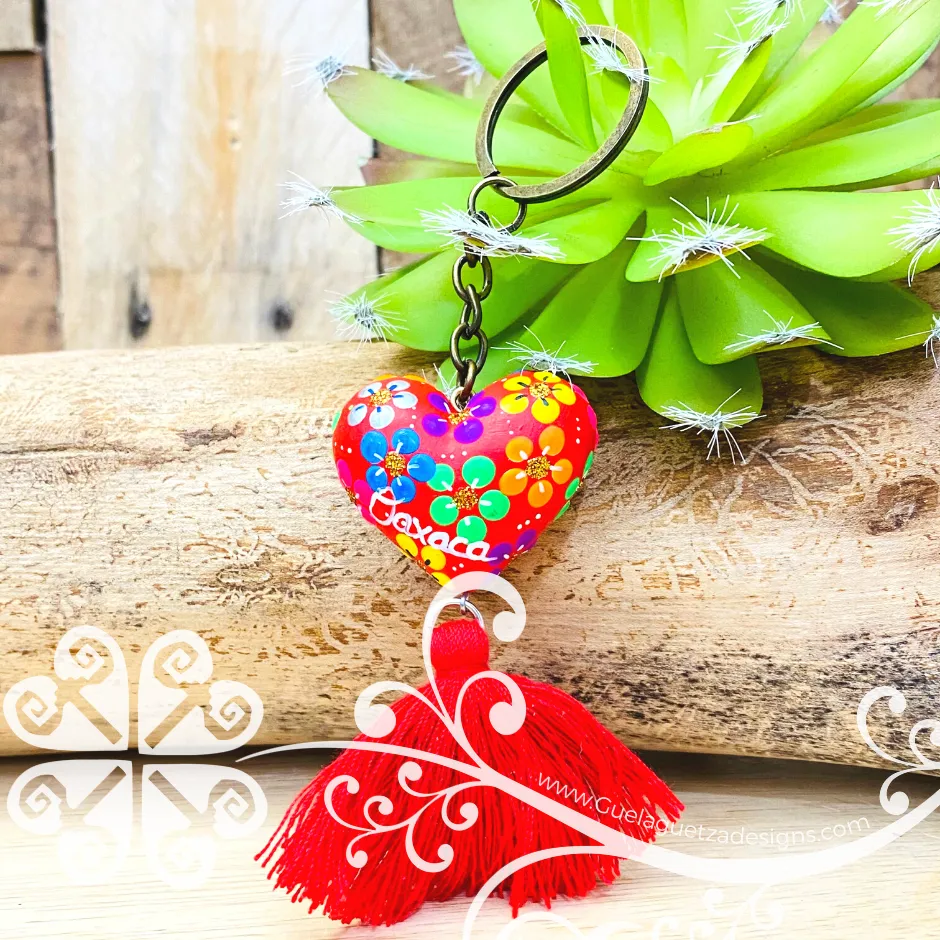Wood Heart Keychain