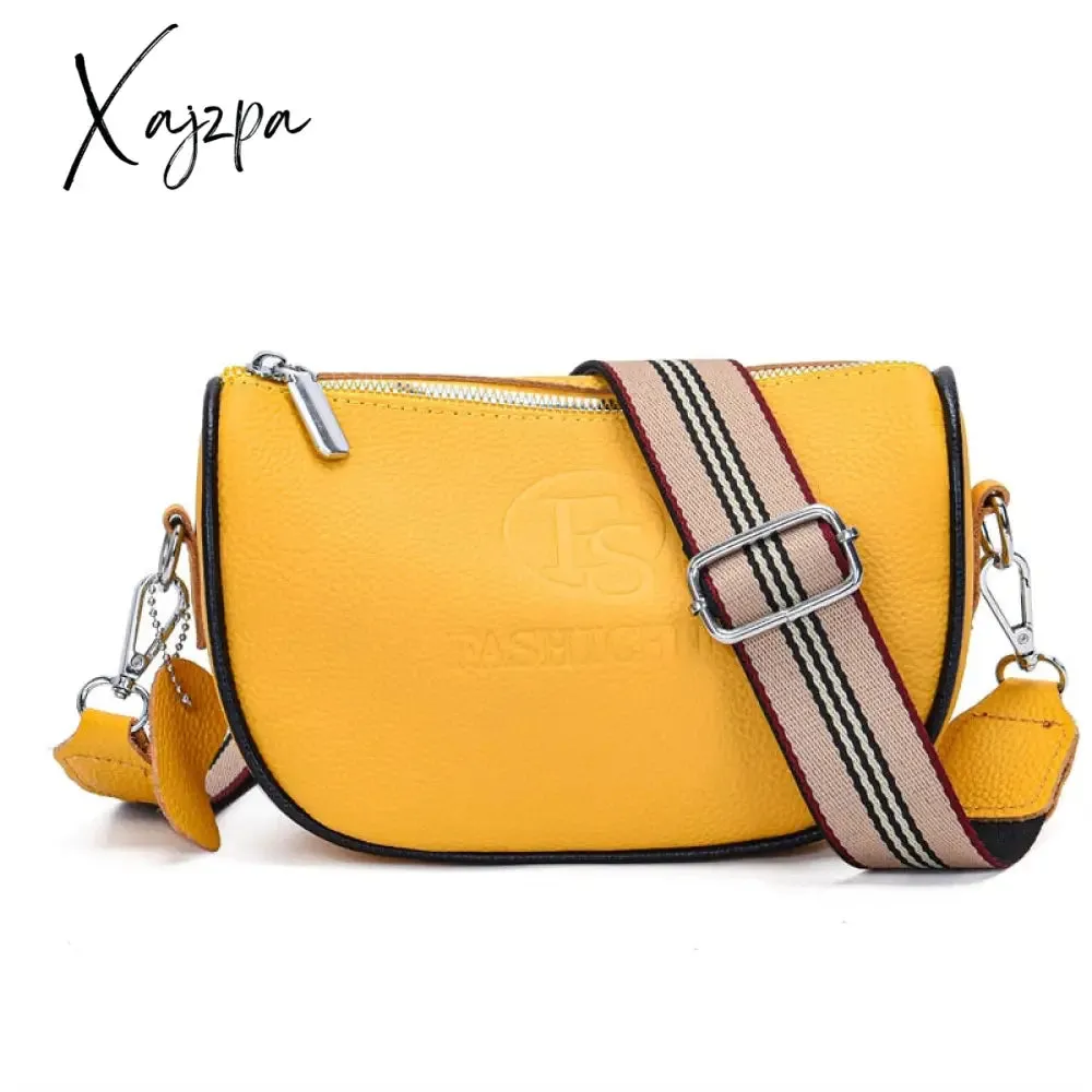 Xajzpa - Trend Fashion Crossbody Designer Handbags Women&#39;S Genuine Leather Saddle Casual Vintage Tote Shoulder Bag For Girl Messenger Bag